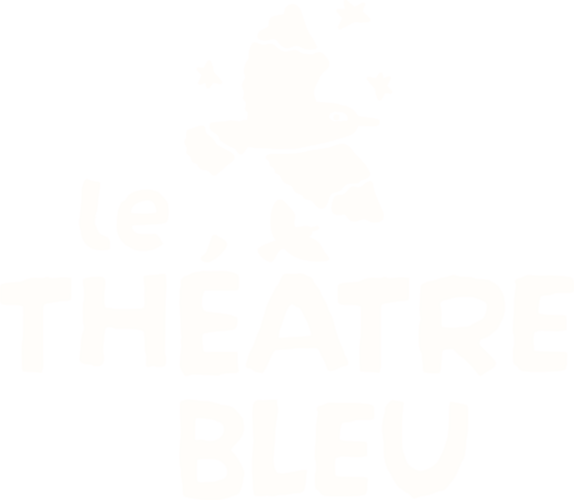 logo théâtre bleu en blanc
